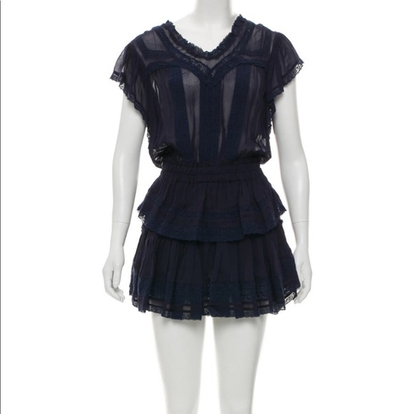 LoveShackFancy Dresses & Skirts - LoveShackFancy Midnight blue dress sz S